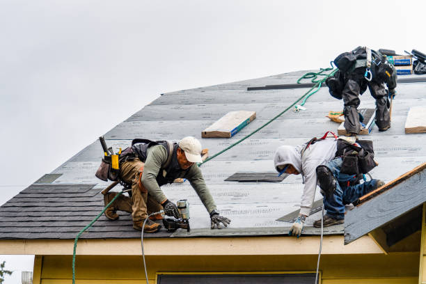 Professional Gutter Installation technician working in New York Mills, MN